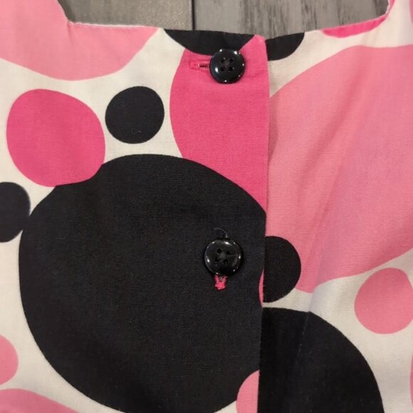 3/$20 George Fit & Flare Party Dress Tulle Circle Print Ribbon Tie Sleeveless - Picture 9 of 13